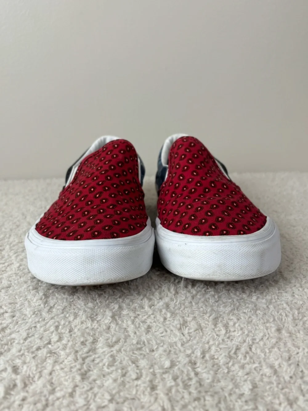 Vans Shoes M9.5 W11 Classic Slip On Tie Print Mix Black‎ Multi Casual Comfort